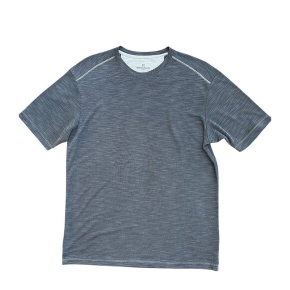Woolrich Men's Crewneck T-shirt Size Medium Textured Gray Comfort Stretch - Picture 1 of 5